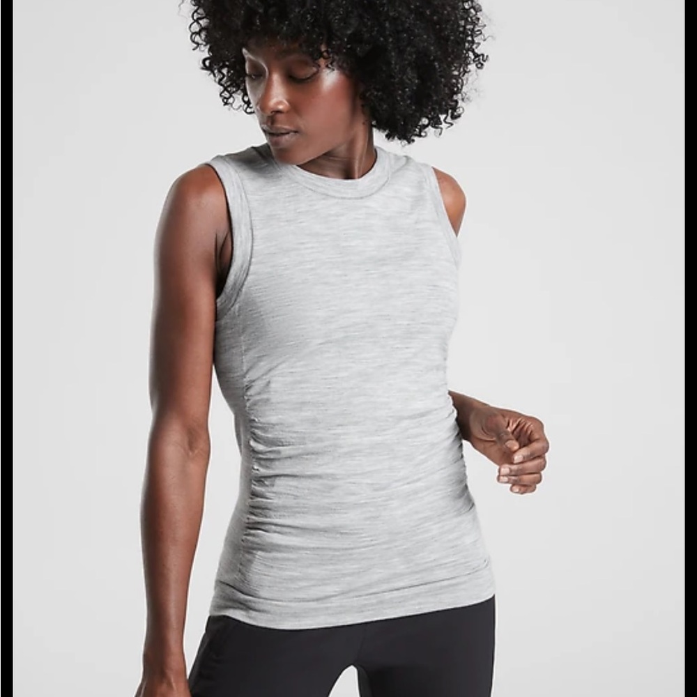 ATHLETA Women’s Heather Gray Foresthill Ascent Seamless Tank Size S/M